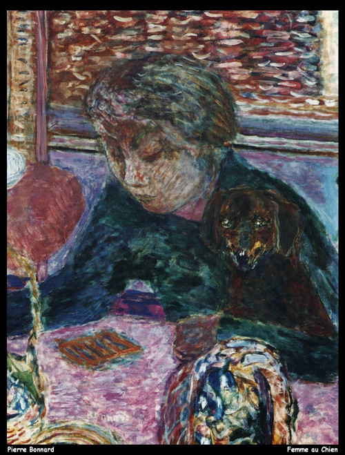pierre-bonnard---femme-au-chien_11428792654_o(1) Poster Canvas Movie Film Print