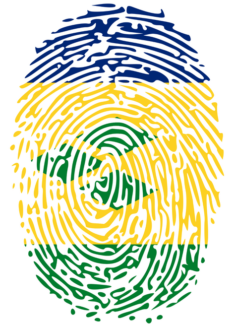 Saint Vincent and the Grenadines-Flag Fingerprint (2) Poster Canvas Movie Film P