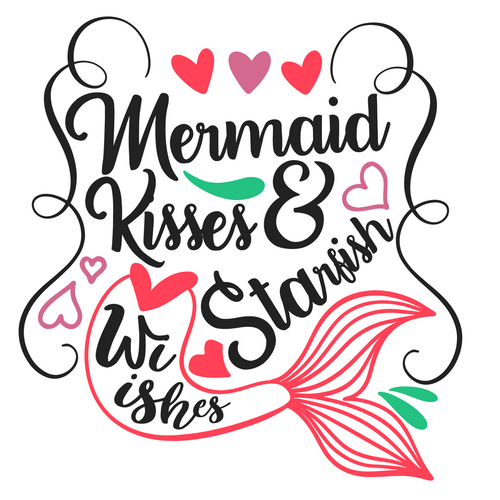 Mermaid Kisses & Starfish Wishes-01 (2) Poster Canvas Movie Film Print A0 A1 A2