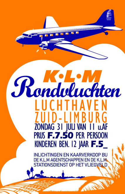 51348138949_KLM Rondvluchten, Luchthaven Zuid-Limburg, c. 1940s.-artofuniverse0