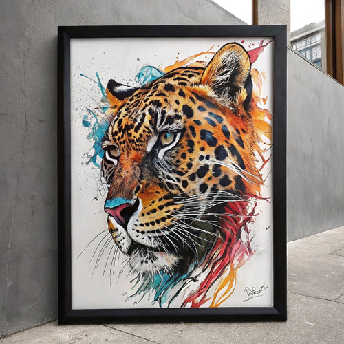 Colourful Leopard Animal Wall Art Print Poster Art Print Leopard Picture Home (2