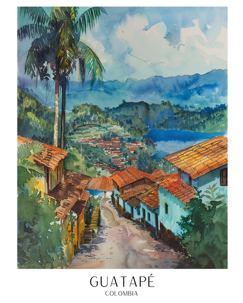 guatape colombia(1) Poster Canvas Travel Holiday Trip Print Turism A0 A1 A2 A3 A