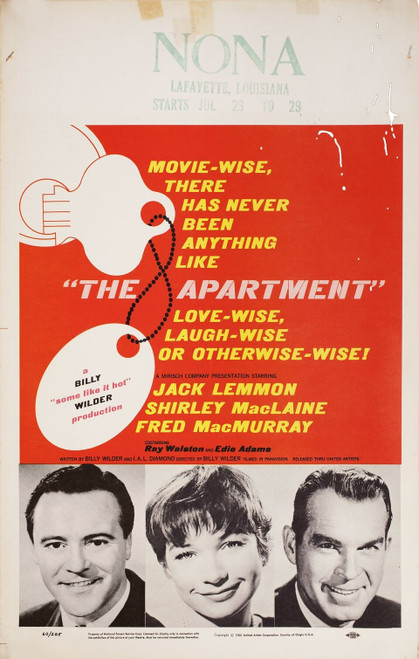 THE APARTMENT (1960) 4 Poster Canvas Movie Film Print A0 A1 A2 A3 A4 A5 A6 Art W