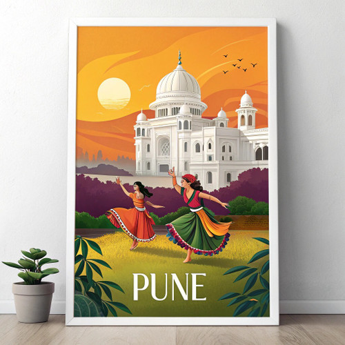 Captivating Pune, India Travel Poster - Vibrant Cultural Landscape Art Print Pos