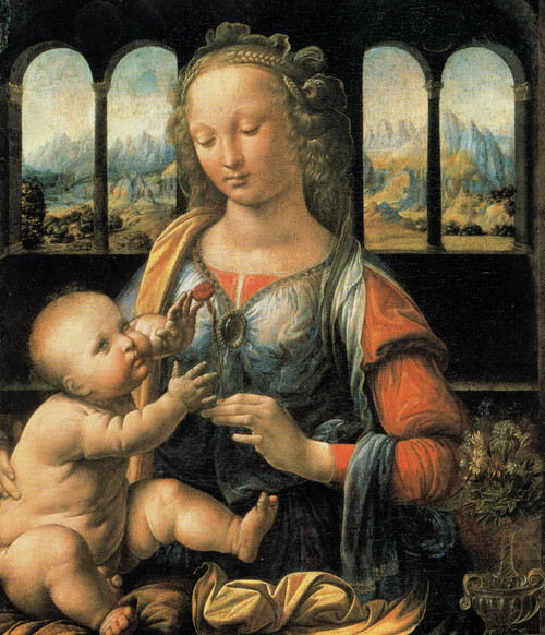 Leonardo da Vinci - Madonna and child Art Gallery Poster Canvas Print Wall Decor