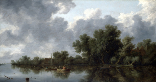 RUISDAEL, Salomon van - River Scene Poster Canvas Movie Film Print A0 A1 A2 A3 A