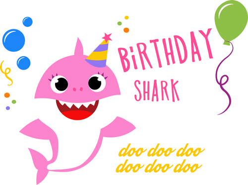 Birthday Shark Girl Poster Canvas Movie Film Print A0 A1 A2 A3 A4 A5 A6 Art Wall