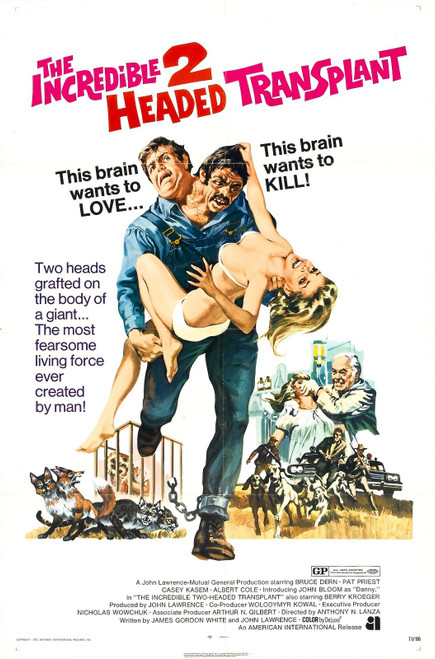 Incredible 2 Headed Transplant 01 Poster Canvas Movie Film Print A0 A1 A2 A3 A4