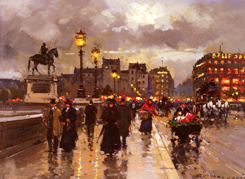 Cortes_Edouard Leon_Le_Pont_Neuf,_Paris Poster Canvas Movie Film Print A0 A1 A2