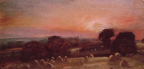 a-hayfield-near-east-bergholt-at-sunset-1812 Art Gallery Poster Canvas Print Wal