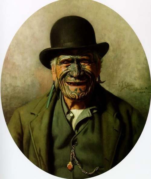 All_e_same_te_Pakeha_1905_71.5x59.5cm Poster Canvas Movie Film Print A0 A1 A2 A3