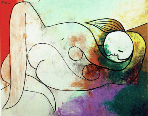 Pablo Picasso - Sleeping Nude with Blonde Hair 21.12.32 Poster Canvas Movie Film