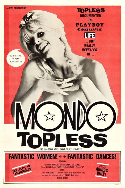 Mondo Topless 01 Poster Canvas Movie Film Print A0 A1 A2 A3 A4 A5 A6 Art Wall De