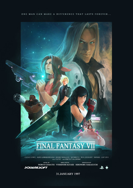final_fantasy_vii_film_poster Poster Canvas Movie Film Print A0 A1 A2 A3 A4 A5 A