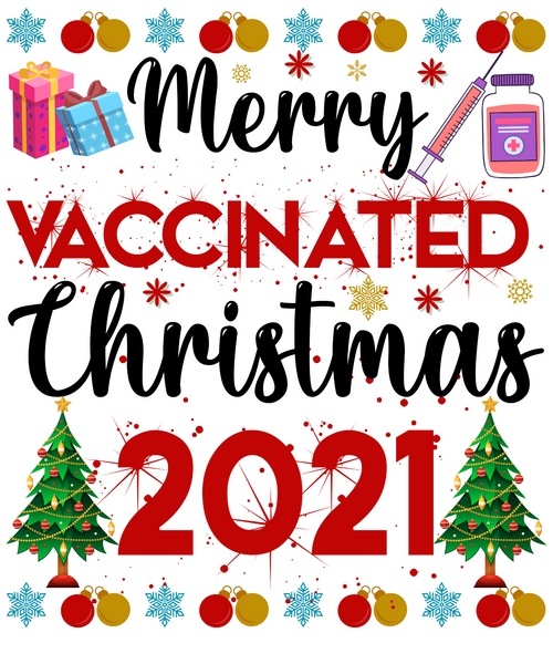 MERRY VACCINATED CHRISTMAS 2021 Sarcastic Poster Canvas Print A0 A1 A2 A3 A4 A5
