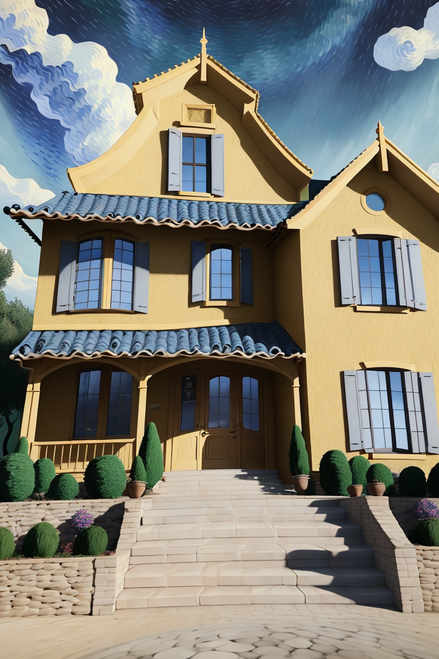 Dali's and Van Gogh's House (20) Poster Canvas Print Art Painting Decor Reprint