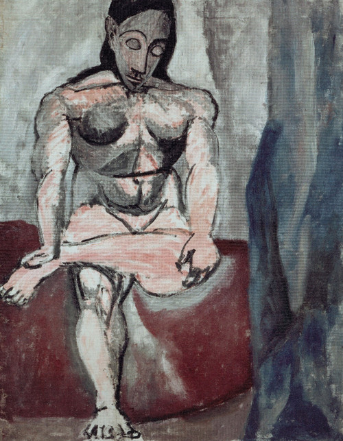 Pablo Picasso - Seated nude Study for Les Demoiselles d'Avignon 1906 Poster Canv