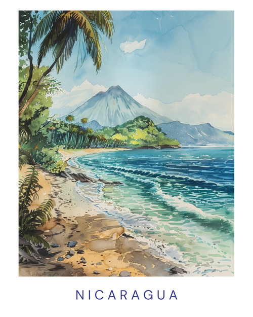 nicaragua Poster Canvas Travel Holiday Trip Print Turism A0 A1 A2 A3 A4 A5 A6