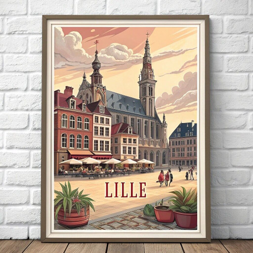 Captivating Lille France Vintage Travel Poster - Art Nouveau Cityscape Print Pos