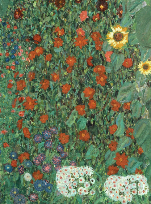 Detail of Cottage Garden with sunflowers Klimt 1908