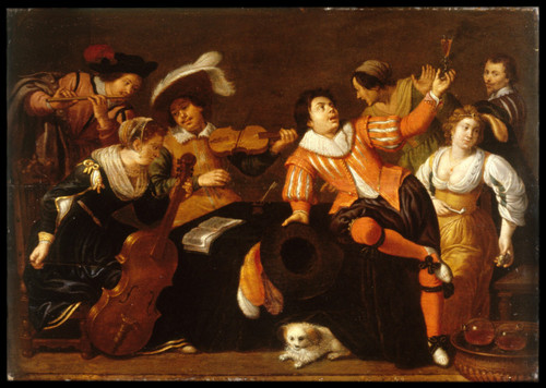 Walters - Workshop of Jan van Bijlert - Merry Company Poster Canvas Movie Film P