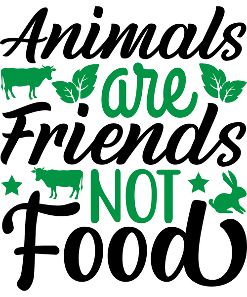 Animals are friends not food-01 (5) Poster Canvas Movie Film Print A0 A1 A2 A3 A