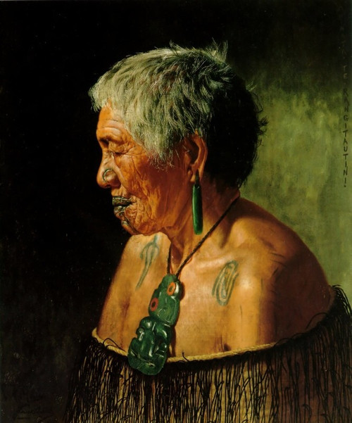 Ahinata_Te_Rangitautini_Tuhourangi_tribe_1903_61.5x51.2cm Poster Canvas Movie Fi