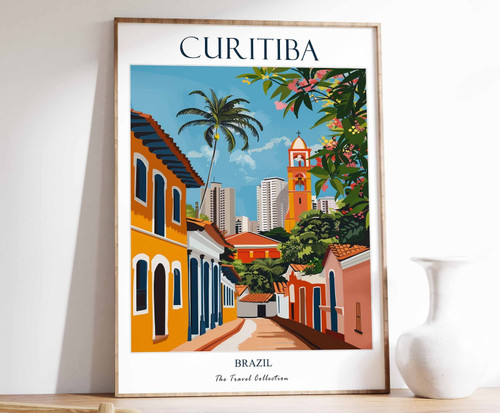 2_Curitiba Print, Curitiba Travel Poster, Brazil Travel Print, Tropical Decor, B