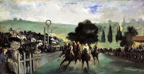 Edouard Manet - Races at Longchamp - 1867 Poster Canvas Movie Film Print A0 A1