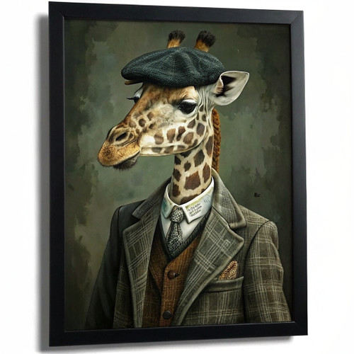 Peaky Blinders Giraffe Art Quirky Animal Wall Print Giraffe Poster Art Painting