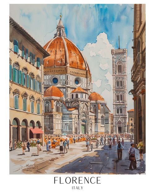 Florence Italy (1) Poster Canvas Travel Holiday Trip Print Turism A0 A1 A2 A3 A4