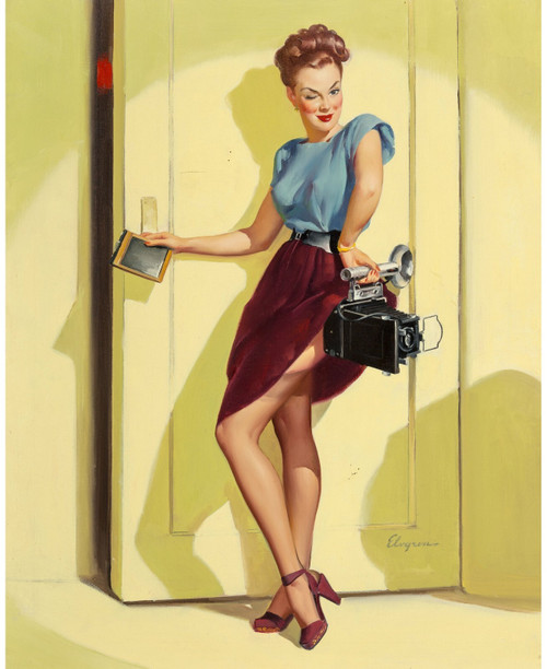 Gil Elvgren - Pinup Girl - This Ought to Make a Good Shot Lets Step Inside and S