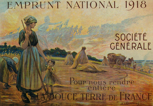 1918 B. Chavannaz Emprunt national 1918, Post Art Gallery Poster Canvas Print