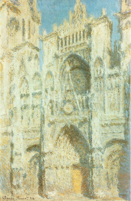 Monet- Rouen Cathedral, West Facade , sunlight Poster Canvas Movie Film Print A0