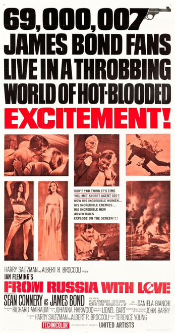 From Russia With Love (1963)_5 Movie Film Poster Canvas iconic design