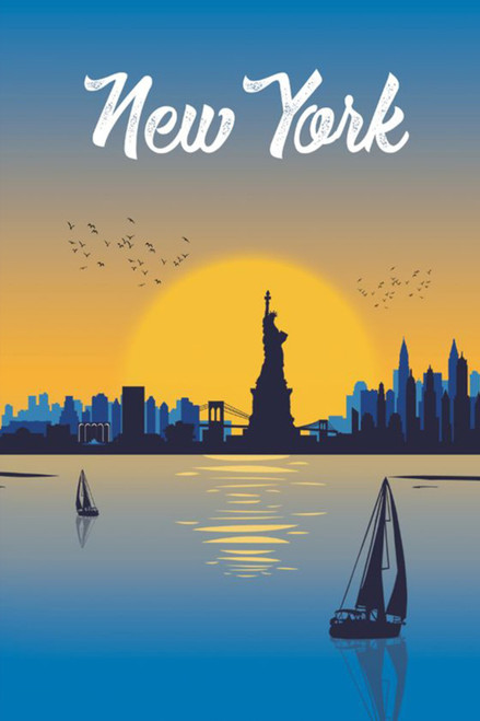 New York Retro Classic Travel Poster (54) Poster Canvas Travel Holiday Trip Prin