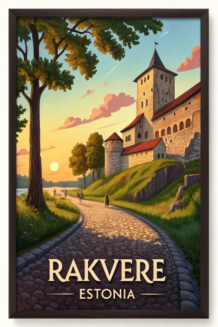 Captivating Rakvere Estonia Travel Poster - Majestic Castle View Art Print Poste