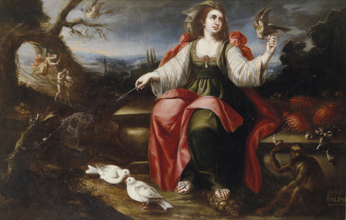 Juan_de_Arellano_(workshop)_Allegory_of_touch Poster Canvas Movie Film Print A0