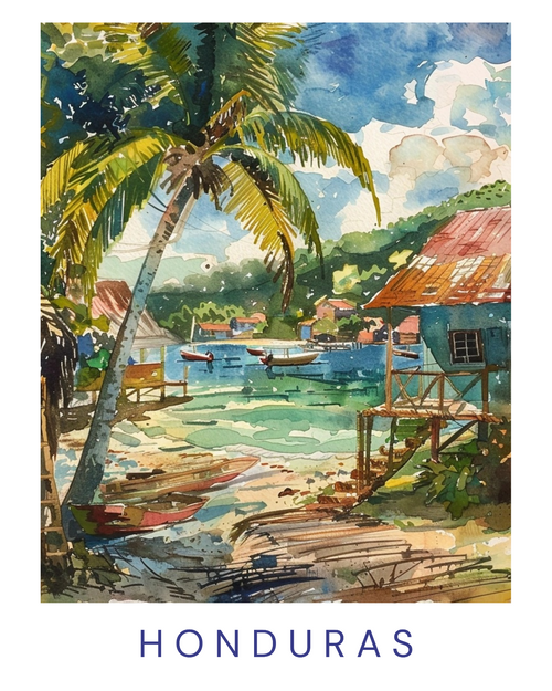 honduras3 Poster Canvas Travel Holiday Trip Print Turism A0 A1 A2 A3 A4 A5 A6