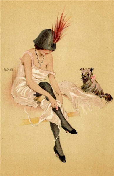 Raphael_Kirchner_-_Riquette_et_son_chien Poster Canvas Movie Film Print A0 A1 A2