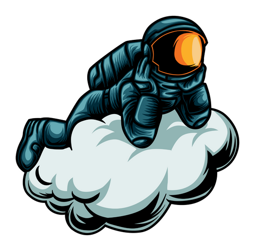 210. Astronaut Chill out on the cloud sticker Fun Gift Poster Canvas Print A0 A1