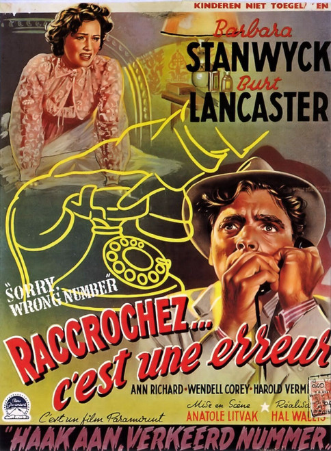 Sorry, Wrong Number (1948)_4 Poster Canvas Movie Film Print A0 A1 A2 A3 A4 A5 A6