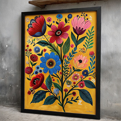 Vibrant Floral Flowers Wall Art Print Poster Art Print Flower Picture Home Art (