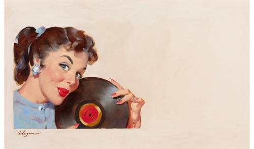 Gil Elvgren - Pinup Girl - Strictly Off the Record Poster Canvas Movie Film Prin