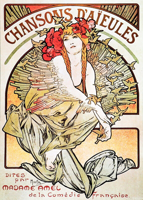 Alphonse Mucha Paintings, Art Nouveau Poster Wall Art Print Pic 12 Poster Canvas