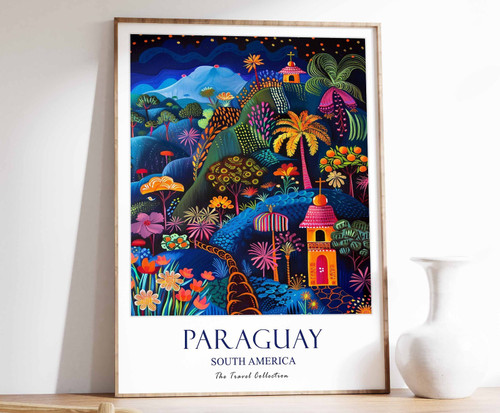 9_Paraguay Travel Poster, Paraguay Print, South America Travel Art, South Americ