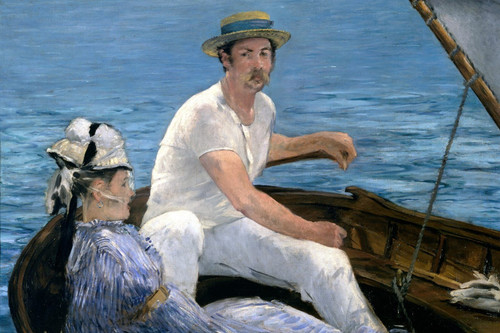 On a Boat, Manet Poster Canvas Movie Film Print A0 A1 A2 A3 A4 A5 A6 Art Wall De
