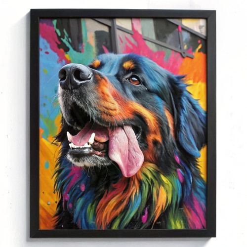 Newfoundland Dog Art Print Wall Art Dog Gift Pop Art Colourful Dog Portrait Art