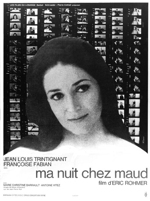 My Night at Maud's 1969 Poster Canvas Movie Film Art Print A0 A1 A2 A3 A4 A5