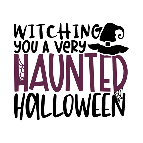 Witching you a very haunted halloween Poster Canvas Movie Film Print A0 A1 A2 A3